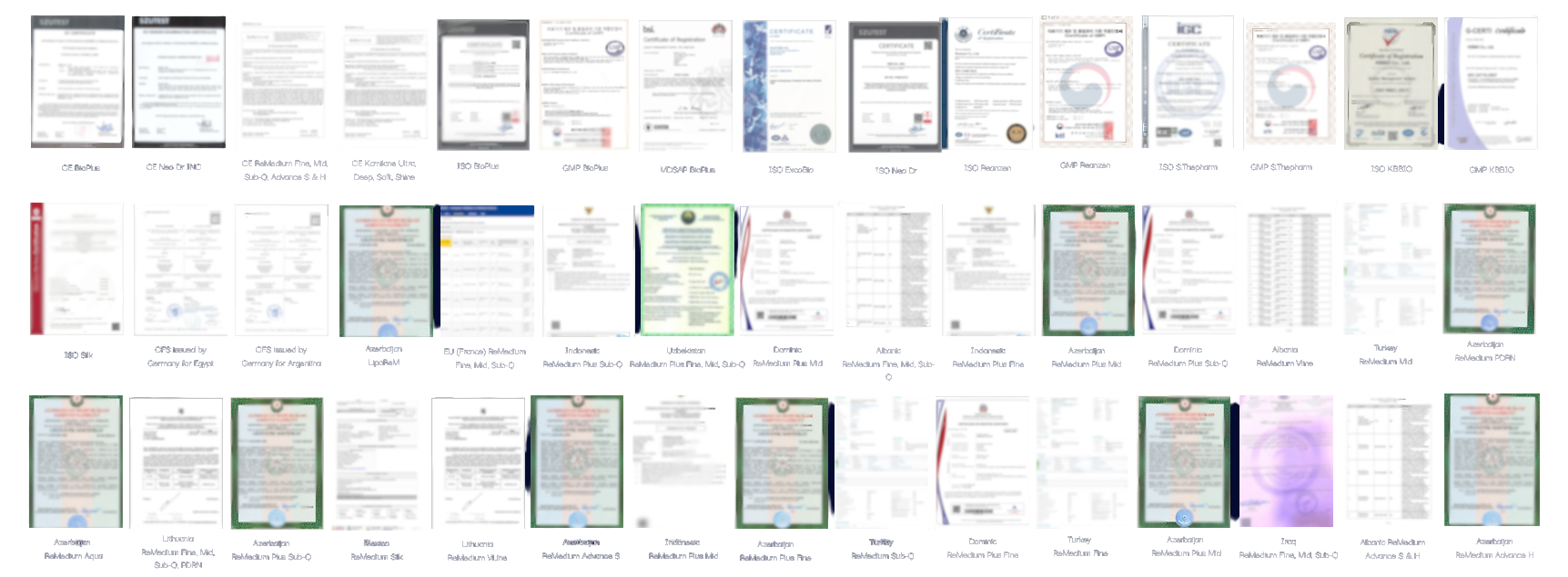 Certificaciones internacionales Jennera - GMP, ISO 13485, CE Europea y más de 40 certificados globales